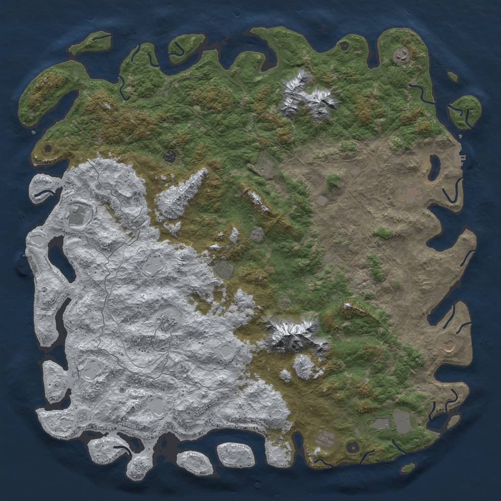 Rust Map: Procedural Map, Size: 6000, Seed: 846916, 20 Monuments