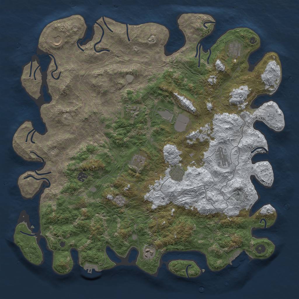 Rust Map: Procedural Map, Size: 4600, Seed: 220685097, 19 Monuments