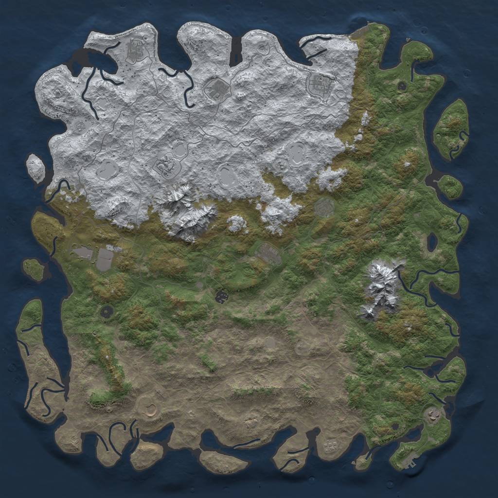 Rust Map: Procedural Map, Size: 6000, Seed: 8945641, 20 Monuments