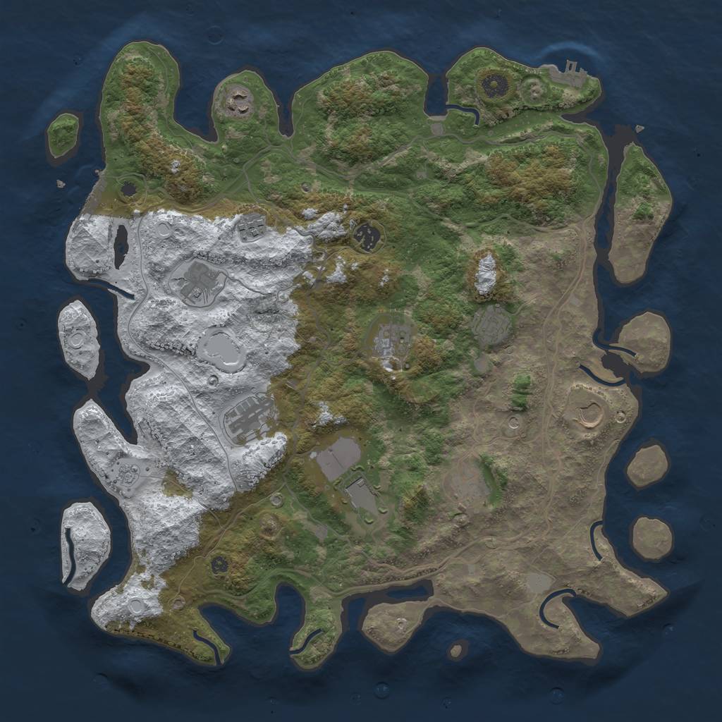 Rust Map: Procedural Map, Size: 4250, Seed: 34504359, 19 Monuments