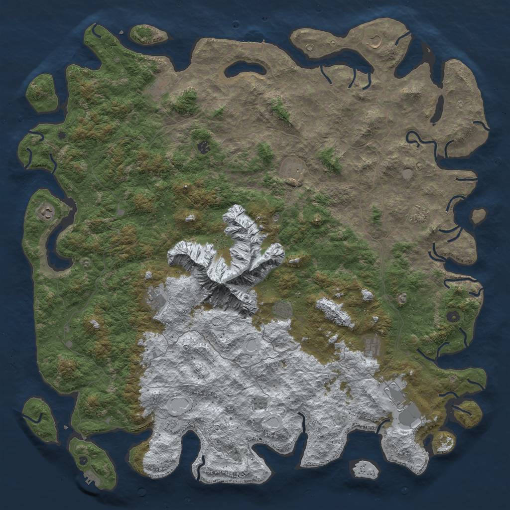 Rust Map: Procedural Map, Size: 6000, Seed: 994912967, 20 Monuments