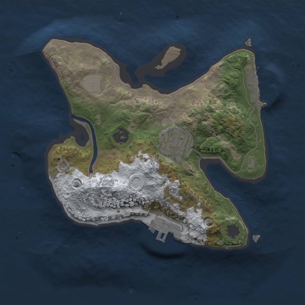 Rust Map: Procedural Map, Size: 2000, Seed: 1255454262, 8 Monuments