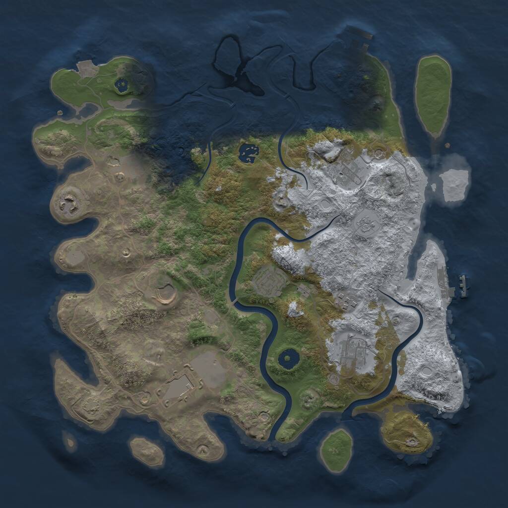 Rust Map: Procedural Map, Size: 3750, Seed: 441170371, 15 Monuments
