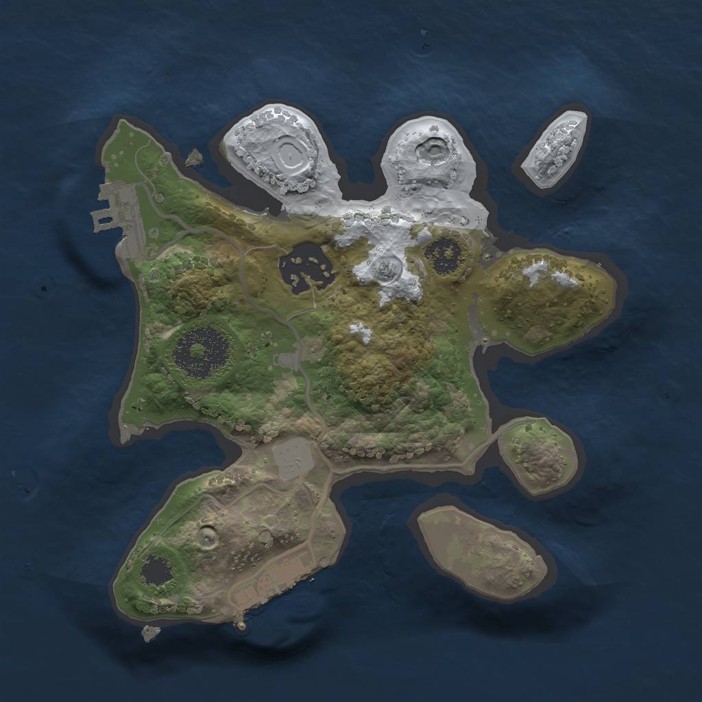 Rust Map: Procedural Map, Size: 2000, Seed: 317063933, 8 Monuments