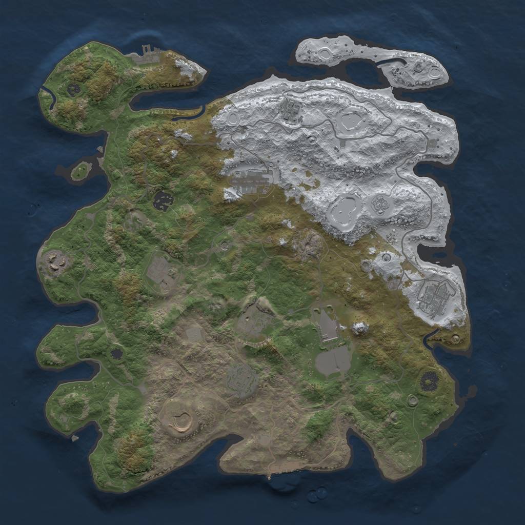 Rust Map: Procedural Map, Size: 4000, Seed: 569112738, 19 Monuments