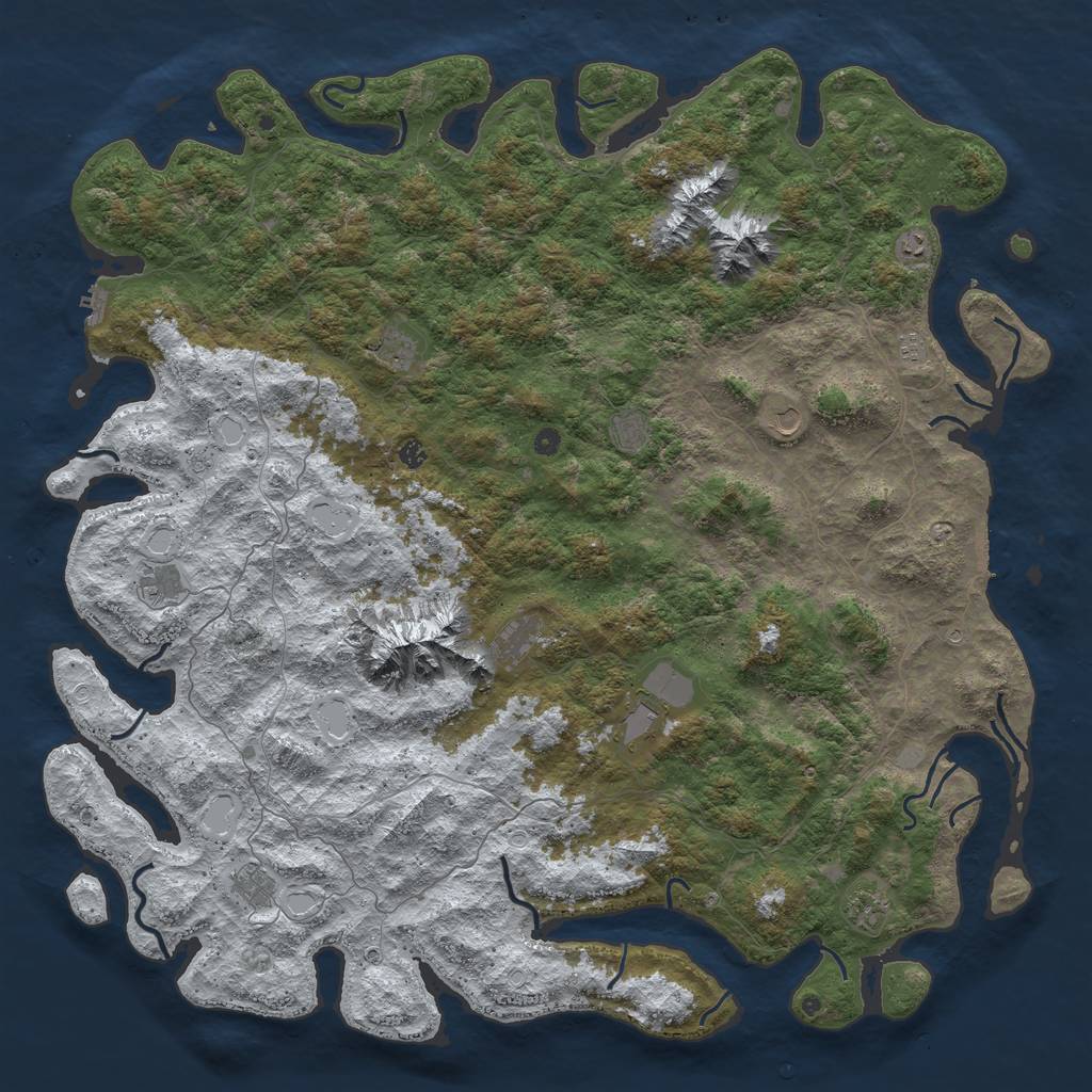 Rust Map: Procedural Map, Size: 6000, Seed: 3296534, 20 Monuments