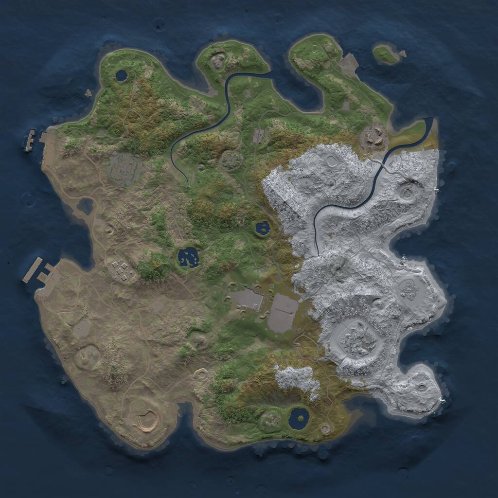 Rust Map: Procedural Map, Size: 3500, Seed: 1791251818, 13 Monuments