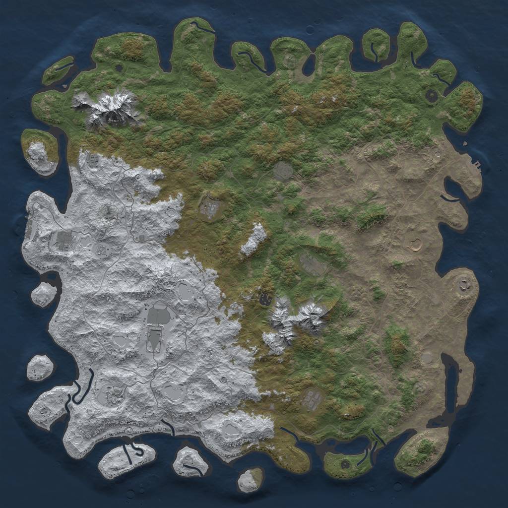 Rust Map: Procedural Map, Size: 6000, Seed: 821455090, 20 Monuments