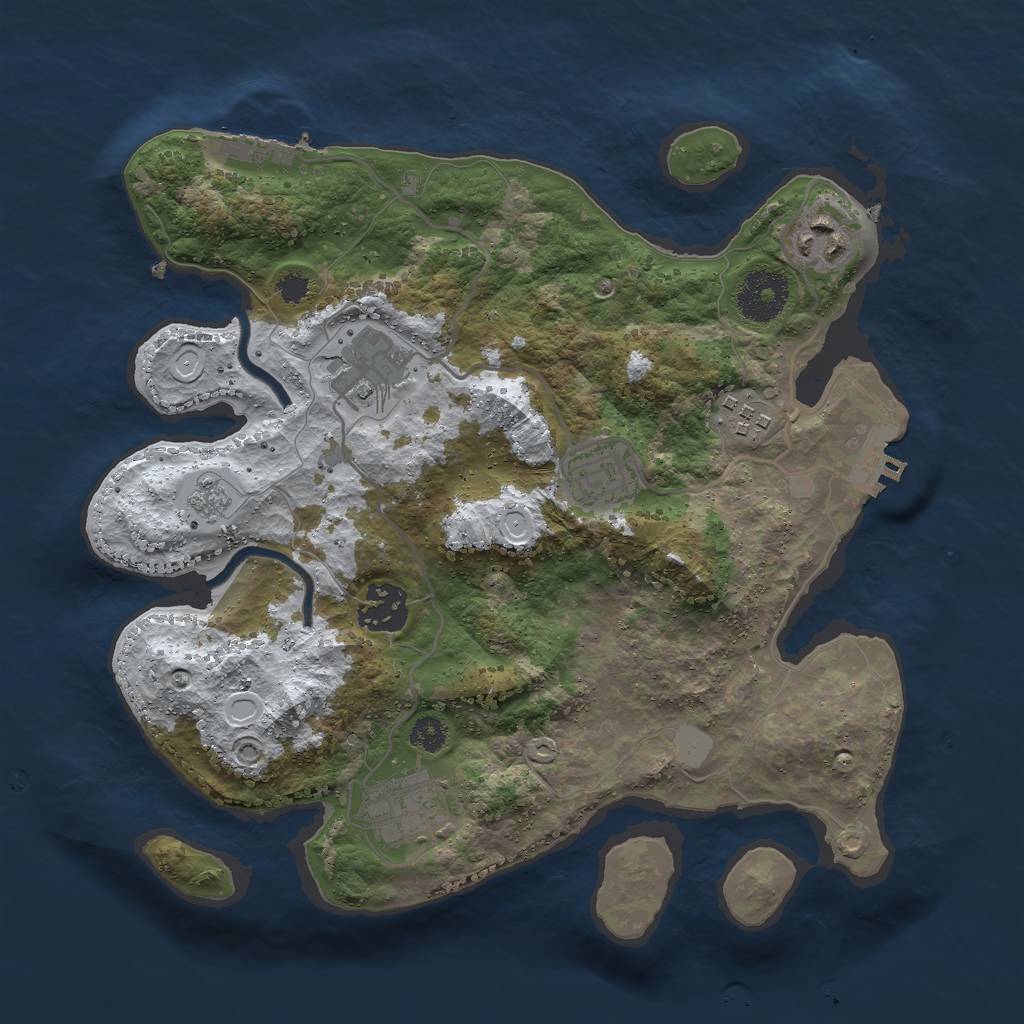 Rust Map: Procedural Map, Size: 3000, Seed: 1456892365, 14 Monuments