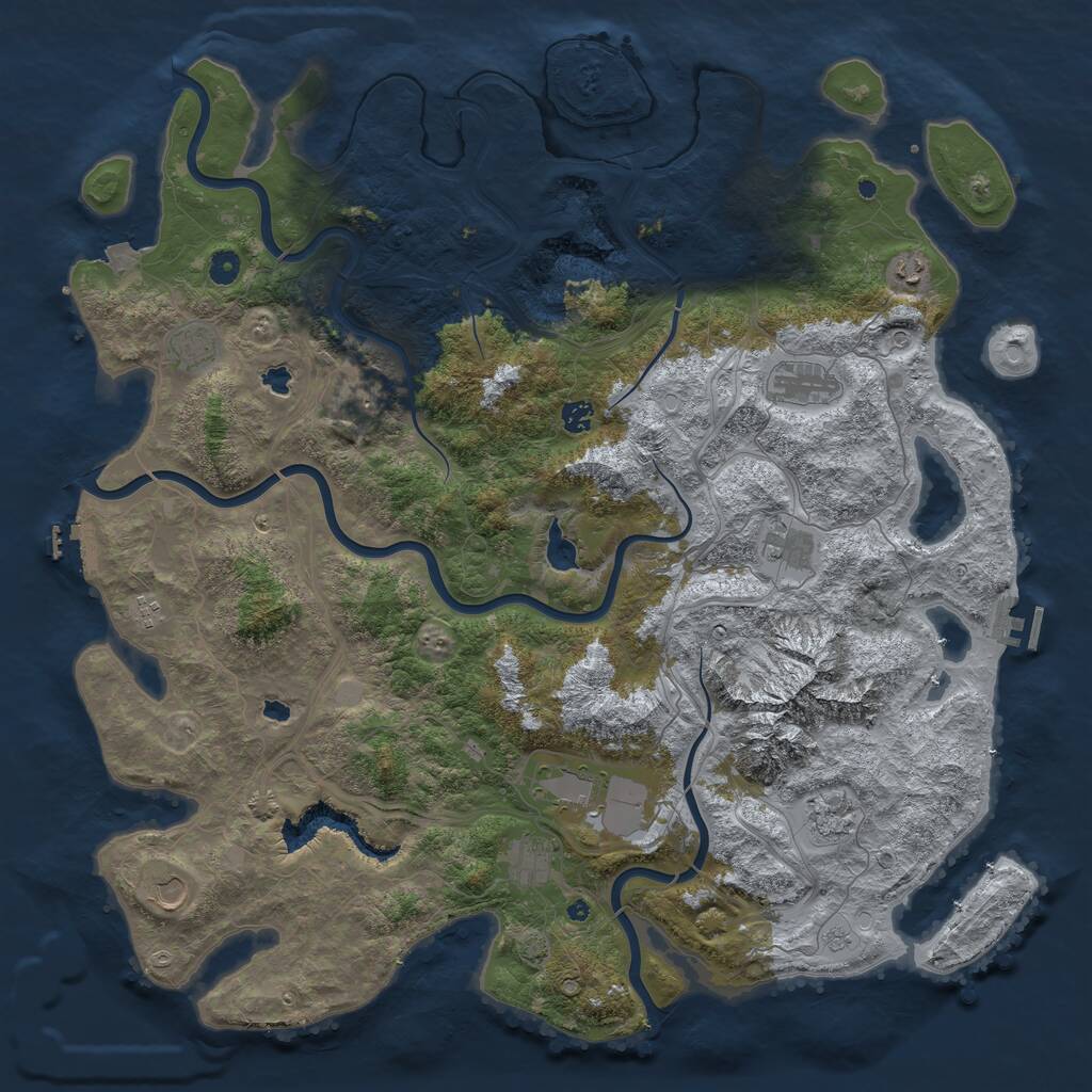 Rust Map: Procedural Map, Size: 5000, Seed: 13128821, 17 Monuments
