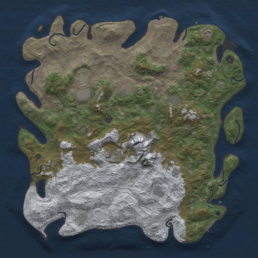Rust Map: Procedural Map, Size: 5000, Seed: 18022880, 20 Monuments