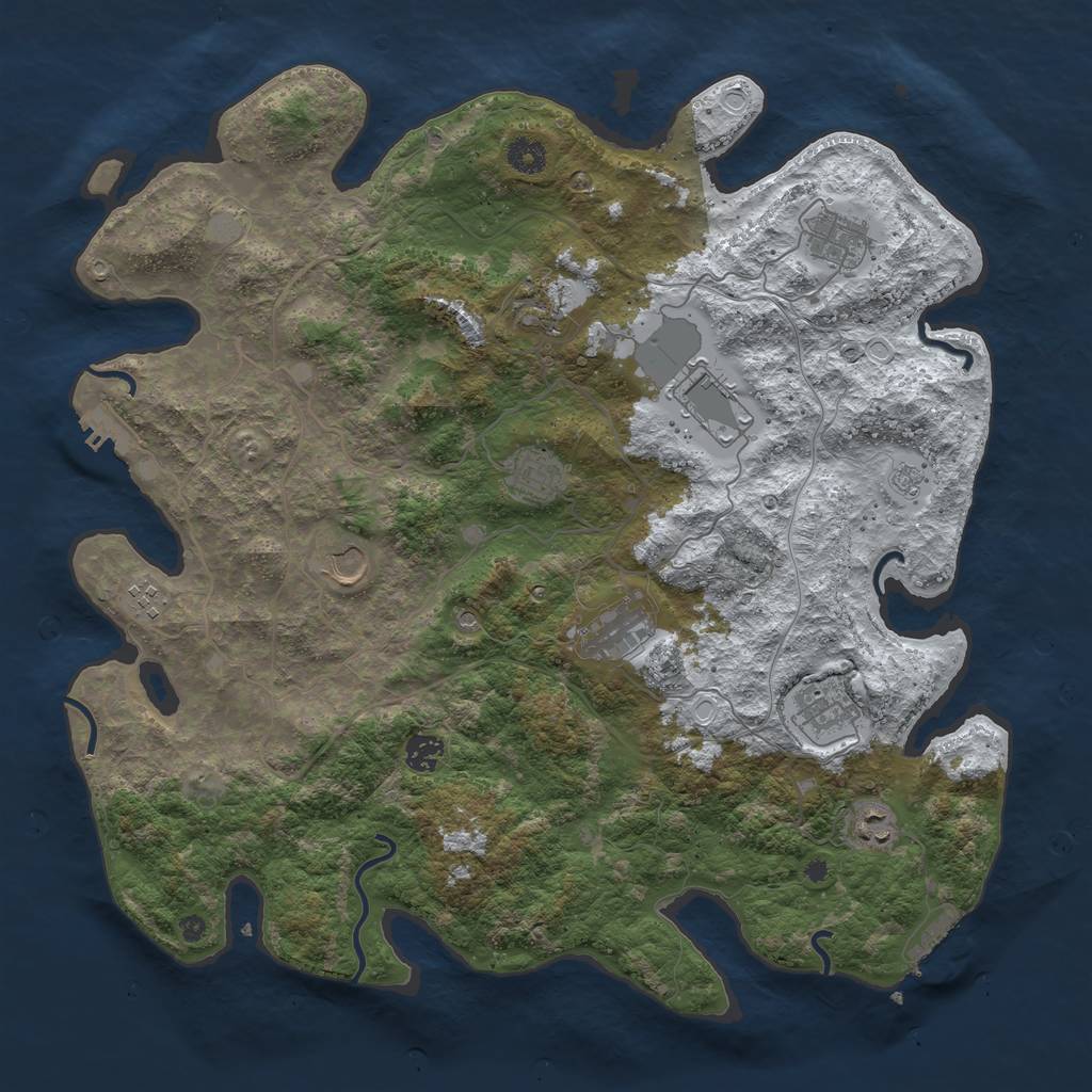 Rust Map: Procedural Map, Size: 4250, Seed: 1082181401, 19 Monuments