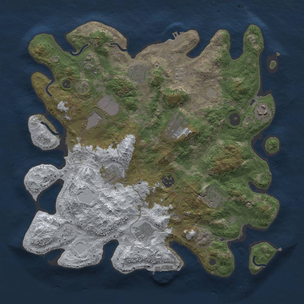 Rust Map: Procedural Map, Size: 3750, Seed: 1113546820, 19 Monuments