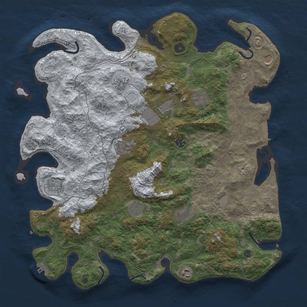 Rust Map: Procedural Map, Size: 4500, Seed: 1614533573, 20 Monuments