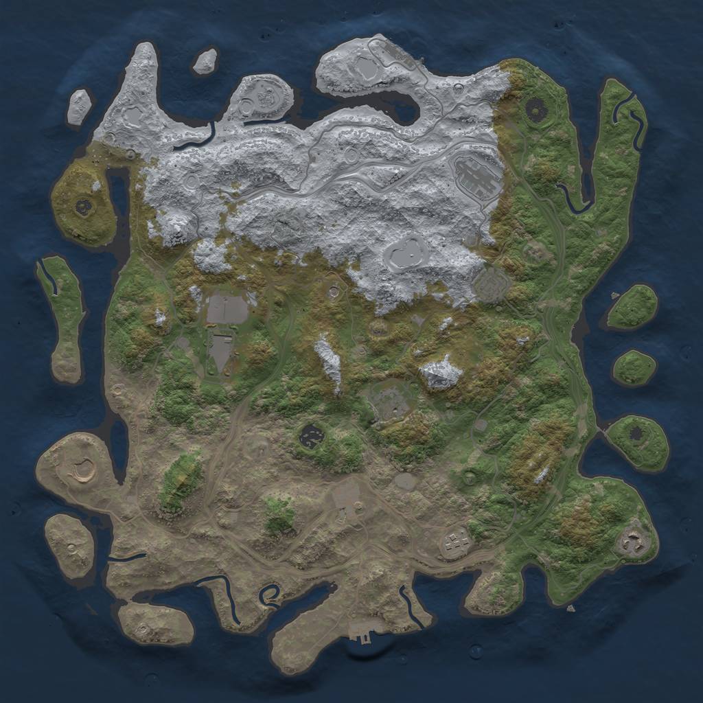 Rust Map: Procedural Map, Size: 4500, Seed: 93726481, 18 Monuments