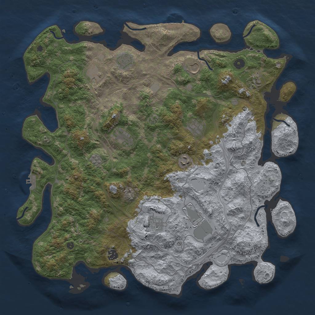Rust Map: Procedural Map, Size: 4500, Seed: 286716247, 18 Monuments