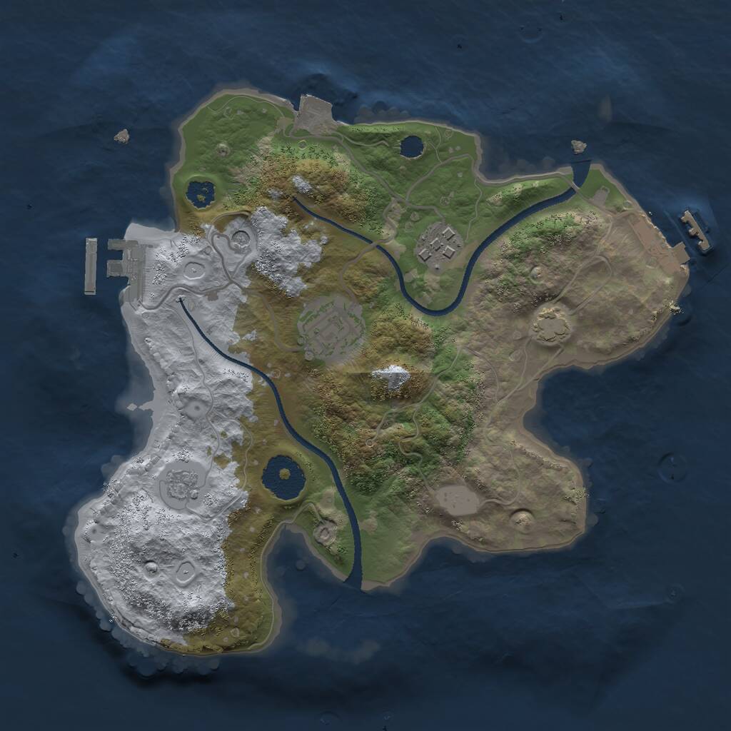 Rust Map: Procedural Map, Size: 2600, Seed: 1000, 8 Monuments