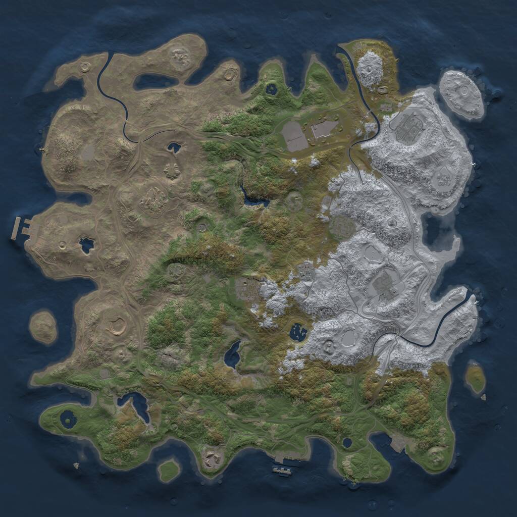 Rust Map: Procedural Map, Size: 4500, Seed: 31197092, 16 Monuments