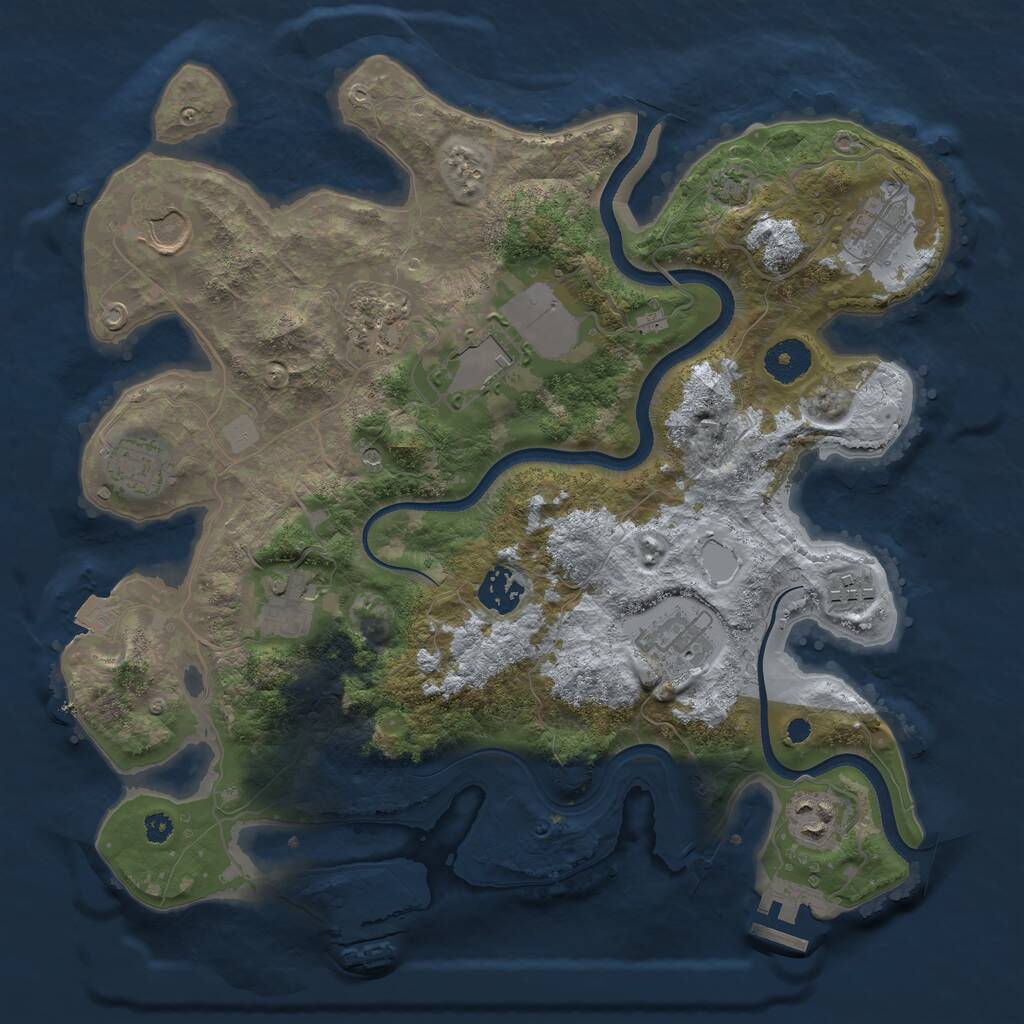 Rust Map: Procedural Map, Size: 3500, Seed: 9967769, 15 Monuments