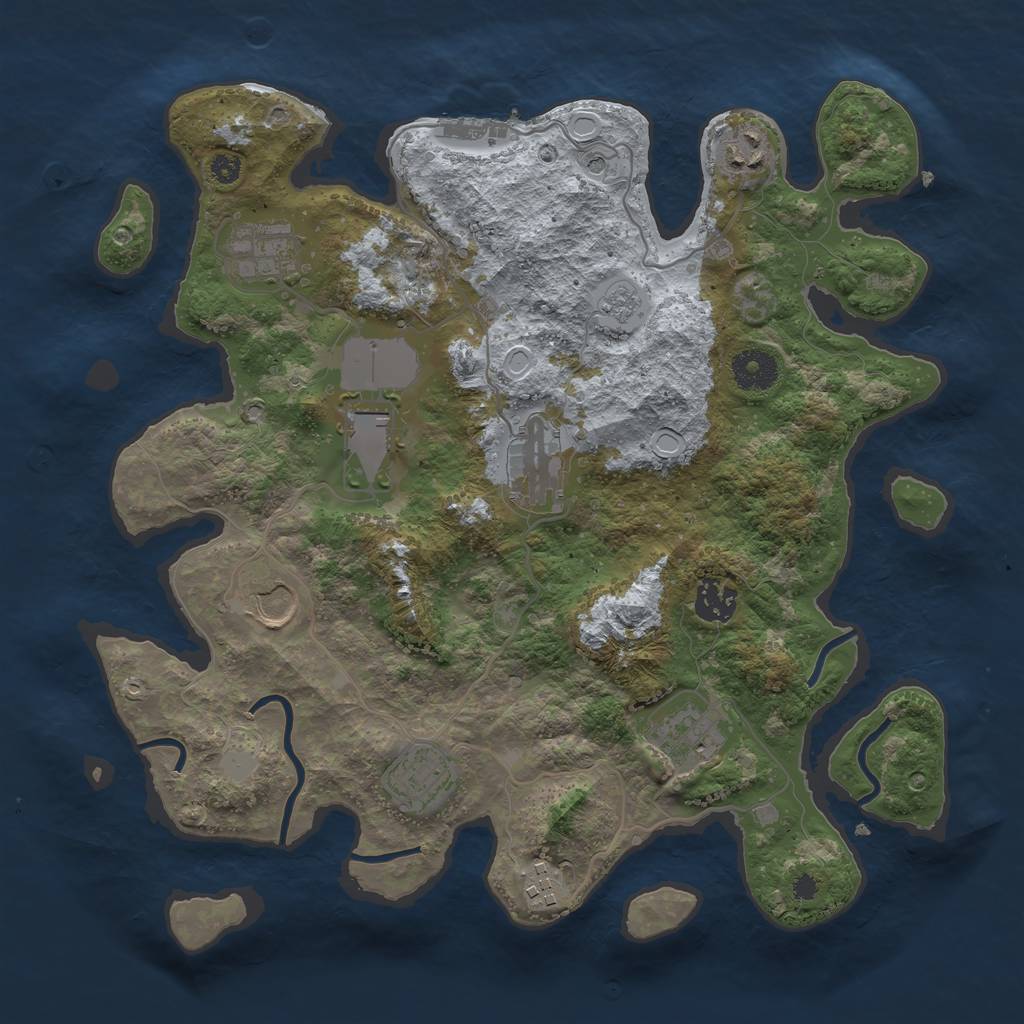 Rust Map: Procedural Map, Size: 3500, Seed: 50157, 17 Monuments