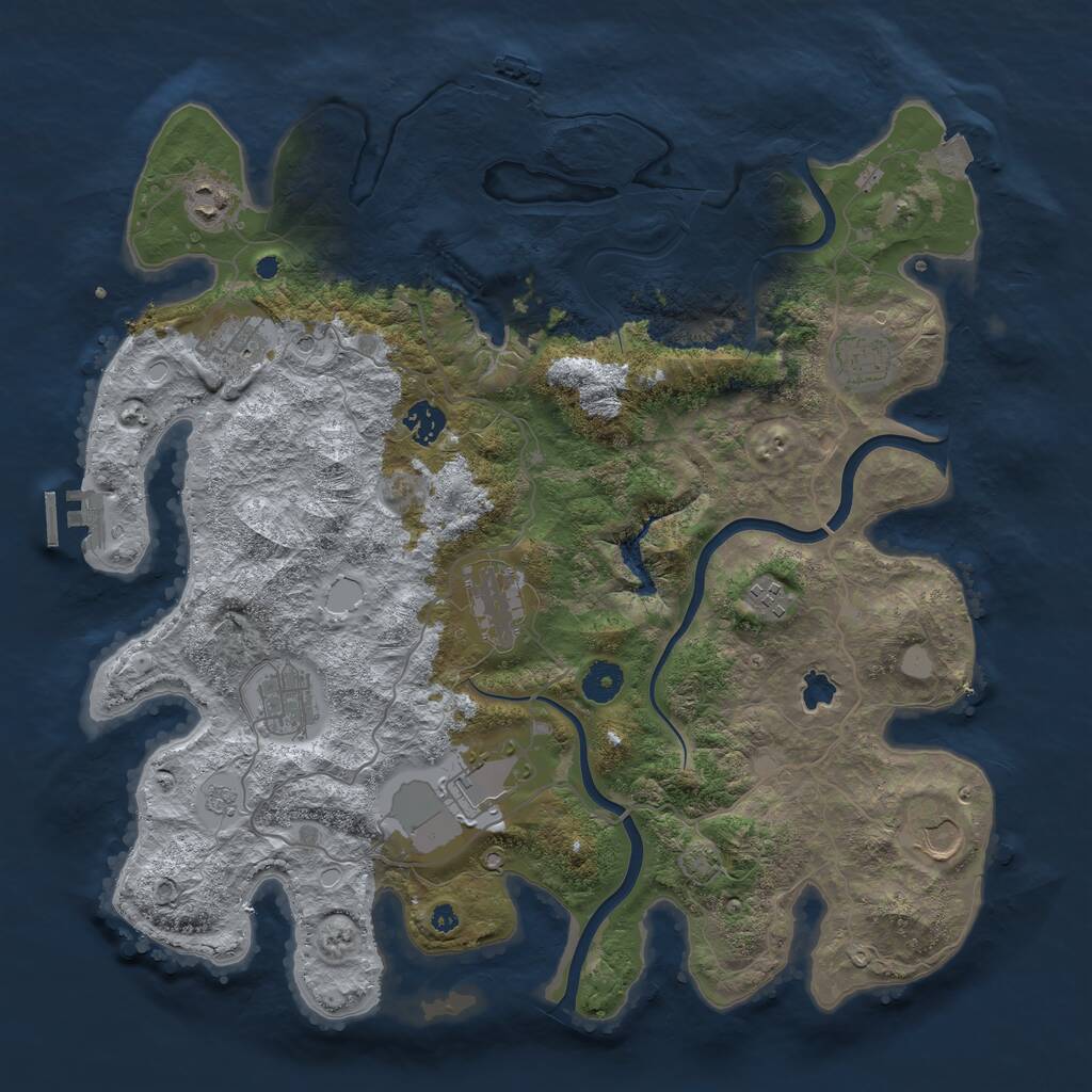 Rust Map: Procedural Map, Size: 4000, Seed: 317064, 15 Monuments