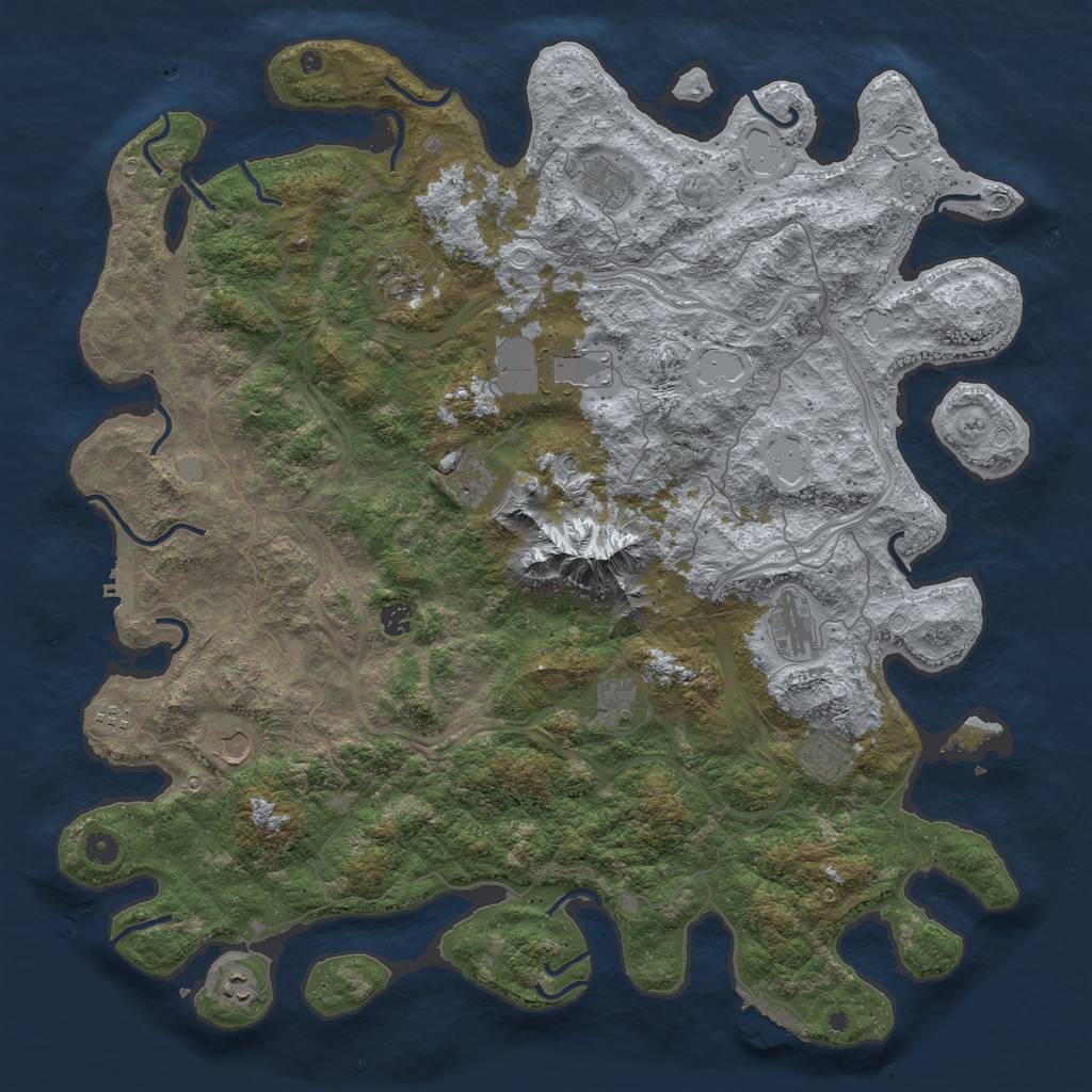 Rust Map: Procedural Map, Size: 5000, Seed: 2942402, 20 Monuments