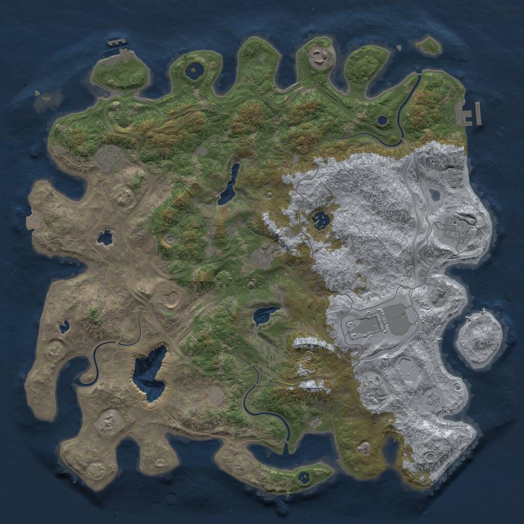 Rust Map: Procedural Map, Size: 4500, Seed: 1965358246, 15 Monuments