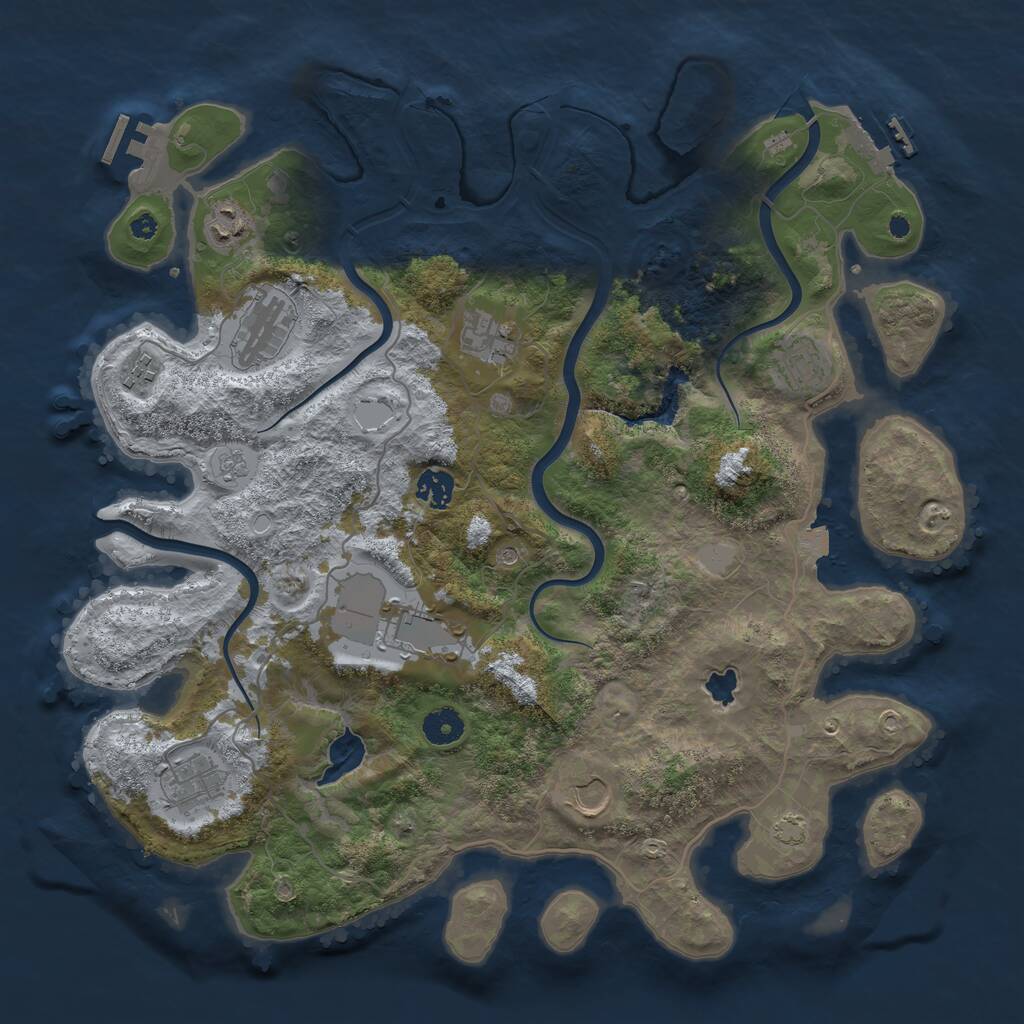 Rust Map: Procedural Map, Size: 4000, Seed: 1456892365, 15 Monuments