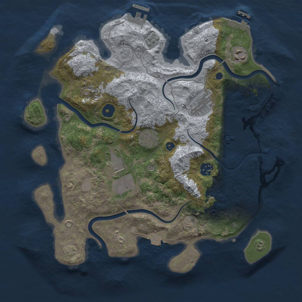 Rust Map: Procedural Map, Size: 3500, Seed: 177013, 13 Monuments