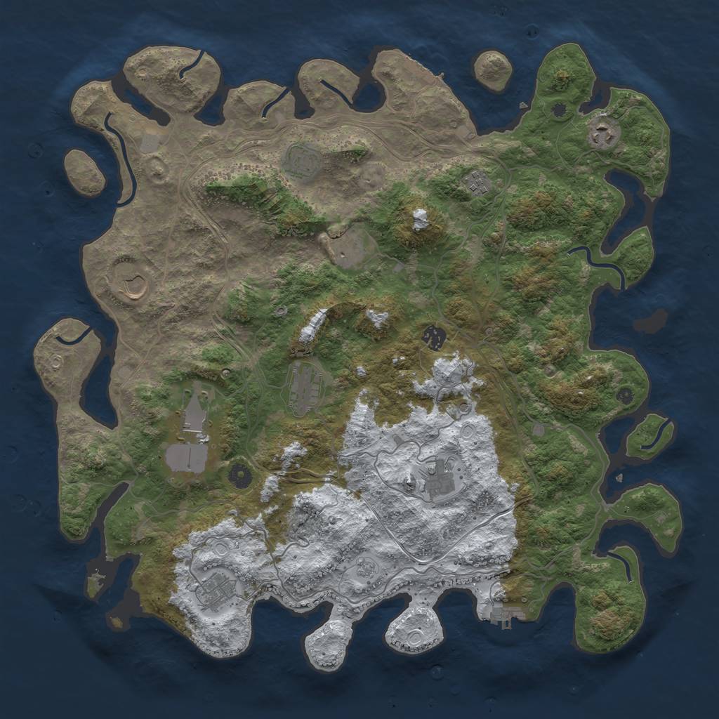 Rust Map: Procedural Map, Size: 4500, Seed: 3475823, 19 Monuments
