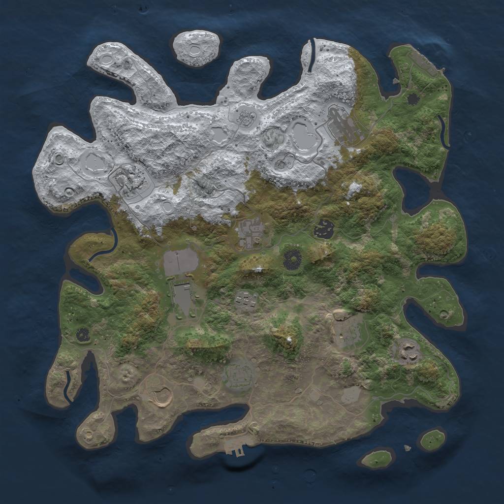 Rust Map: Procedural Map, Size: 3750, Seed: 557781602, 19 Monuments