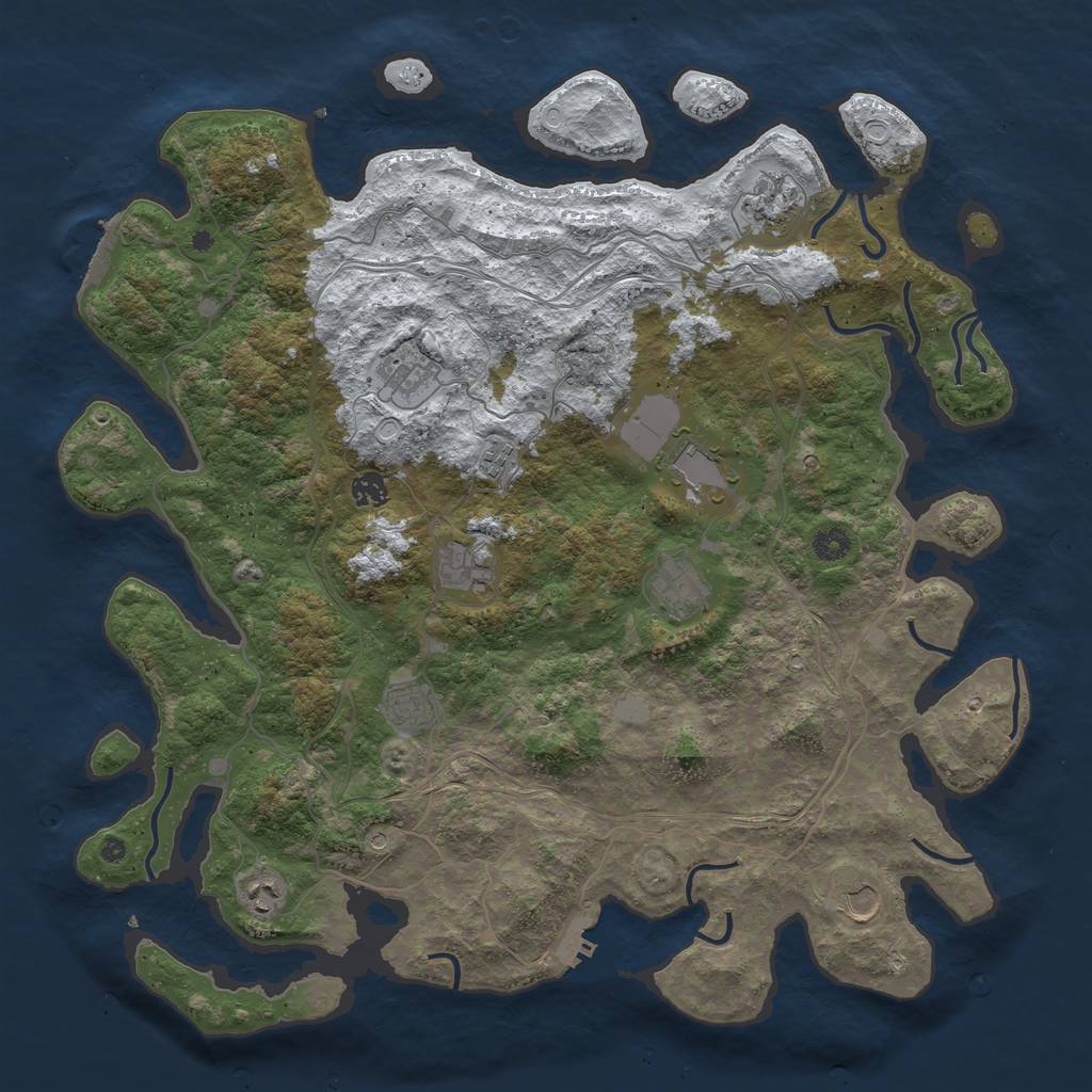 Rust Map: Procedural Map, Size: 4500, Seed: 314646, 18 Monuments
