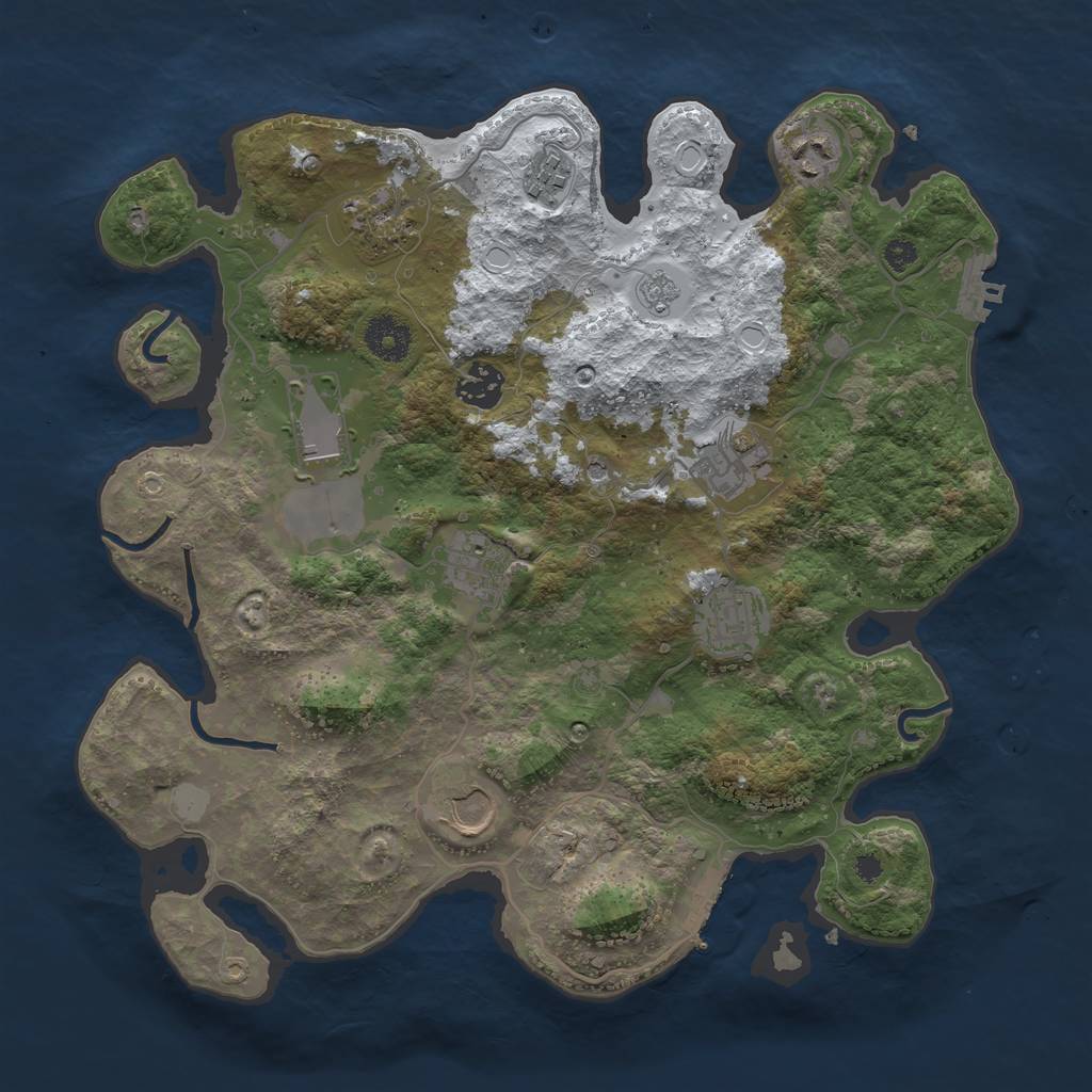 Rust Map: Procedural Map, Size: 3500, Seed: 223868151, 18 Monuments