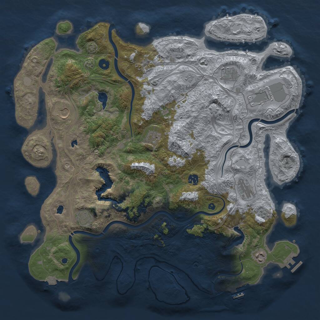 Rust Map: Procedural Map, Size: 4500, Seed: 2230985, 16 Monuments