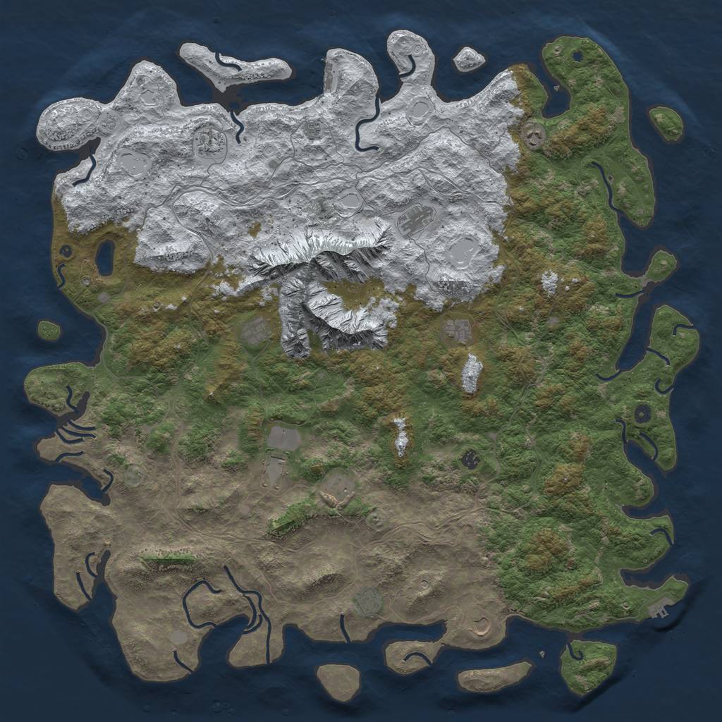 Rust Map: Procedural Map, Size: 6000, Seed: 2838, 20 Monuments