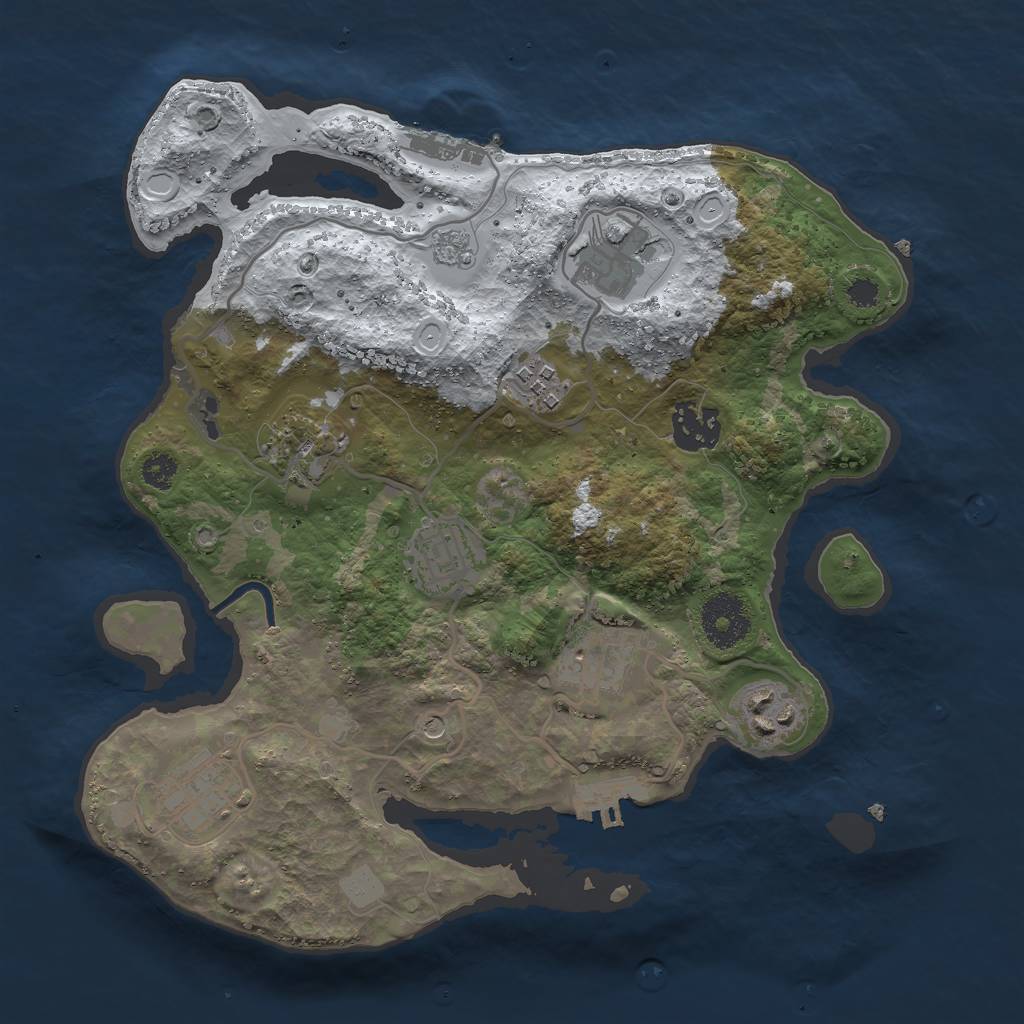 Rust Map: Procedural Map, Size: 3000, Seed: 507986790, 17 Monuments