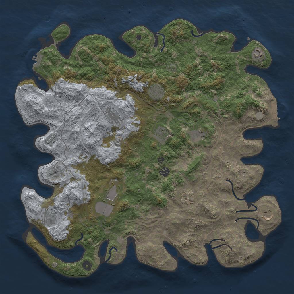 Rust Map: Procedural Map, Size: 4500, Seed: 1088923, 20 Monuments