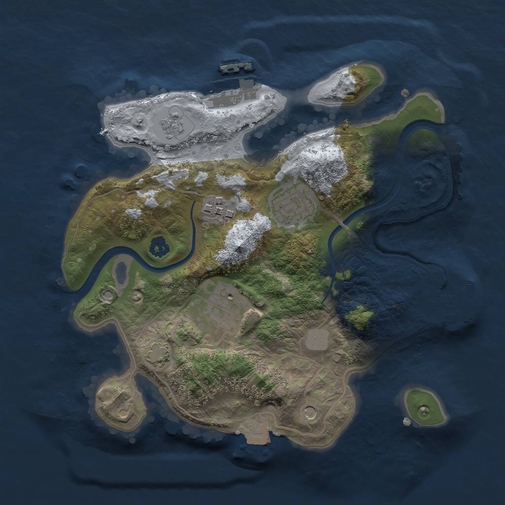 Rust Map: Procedural Map, Size: 2500, Seed: 2567, 9 Monuments