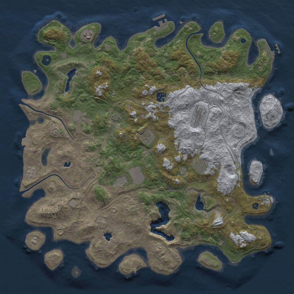 Rust Map: Procedural Map, Size: 4500, Seed: 1710760949, 14 Monuments