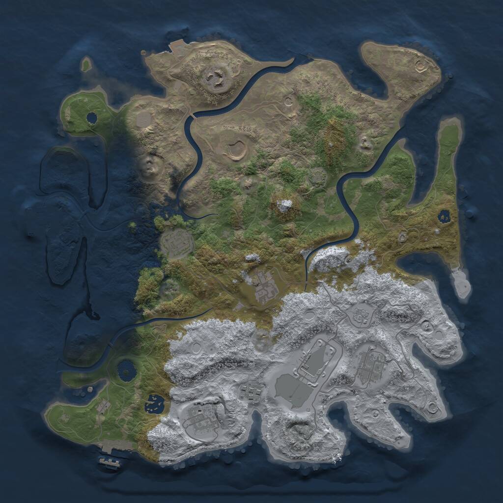 Rust Map: Procedural Map, Size: 3750, Seed: 1652375100, 15 Monuments