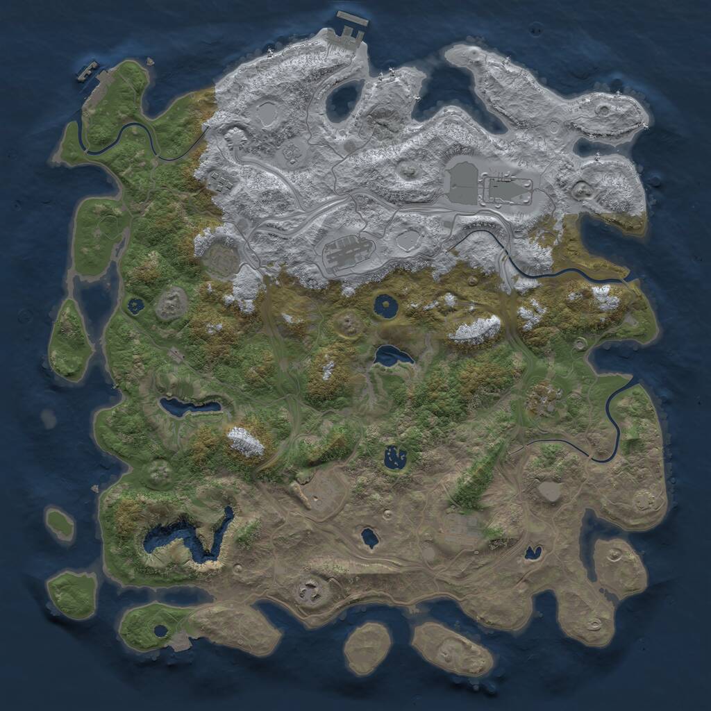 Rust Map: Procedural Map, Size: 4500, Seed: 6045522, 14 Monuments