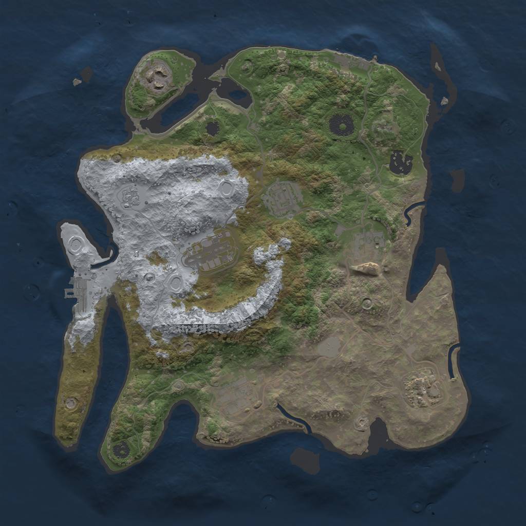 Rust Map: Procedural Map, Size: 3250, Seed: 1315955, 13 Monuments