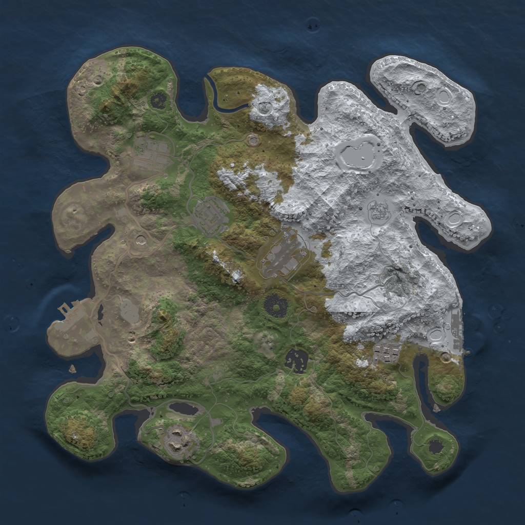 Rust Map: Procedural Map, Size: 3250, Seed: 4690906, 15 Monuments