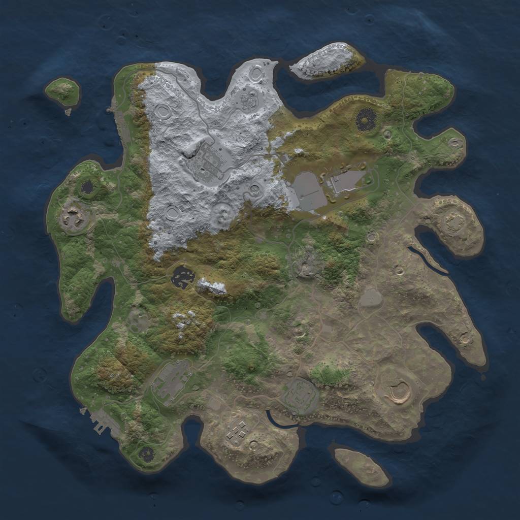Rust Map: Procedural Map, Size: 3500, Seed: 778635299, 16 Monuments