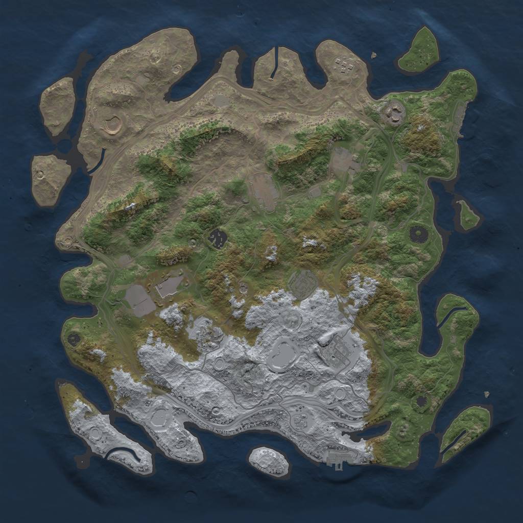 Rust Map: Procedural Map, Size: 4250, Seed: 131864833, 17 Monuments