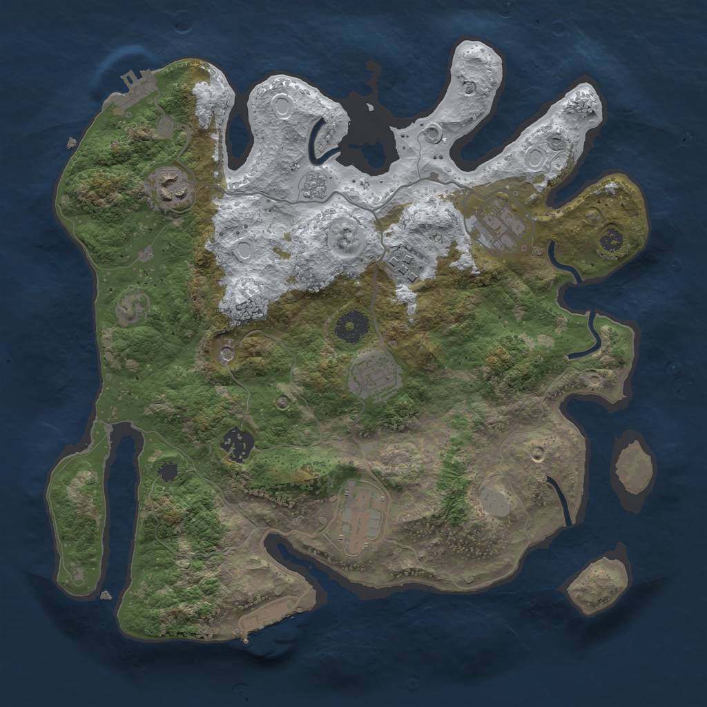 Rust Map: Procedural Map, Size: 3250, Seed: 3346679, 15 Monuments