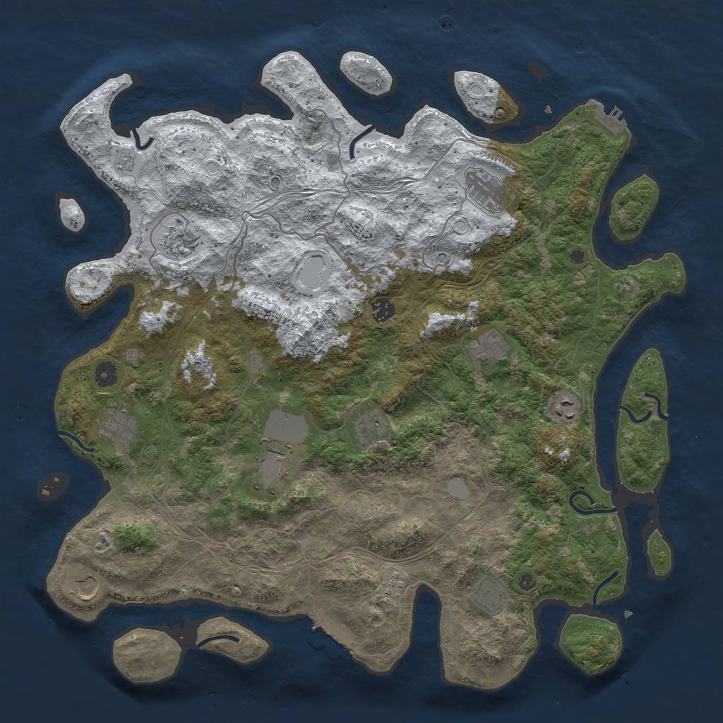 Rust Map: Procedural Map, Size: 4500, Seed: 991436, 20 Monuments