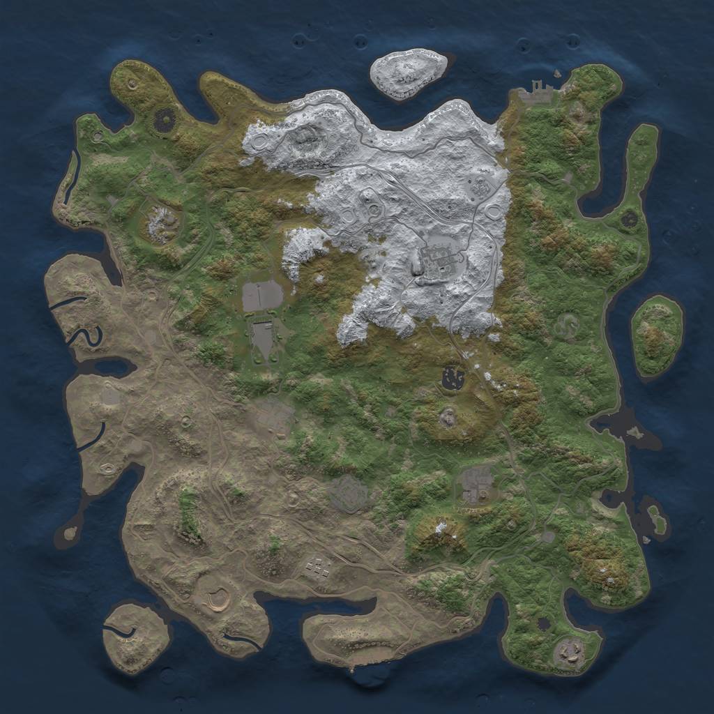 Rust Map: Procedural Map, Size: 4500, Seed: 1027310, 19 Monuments