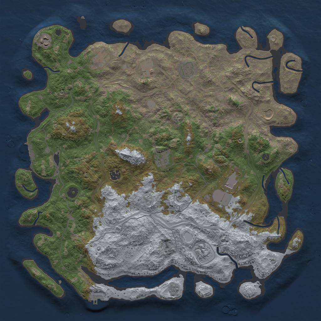 Rust Map: Procedural Map, Size: 4500, Seed: 231530, 19 Monuments