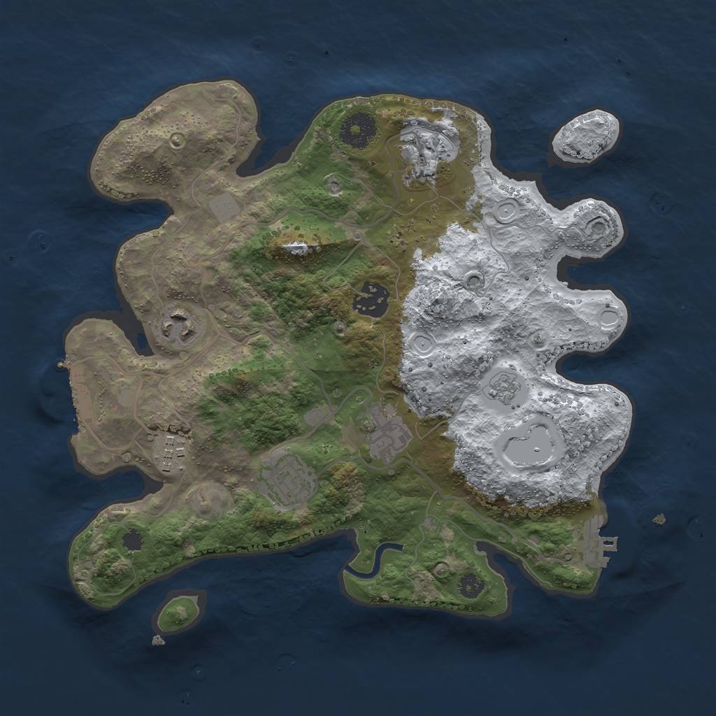Rust Map: Procedural Map, Size: 3000, Seed: 2106016071, 14 Monuments